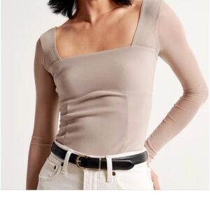 Mesh long sleeve body suit